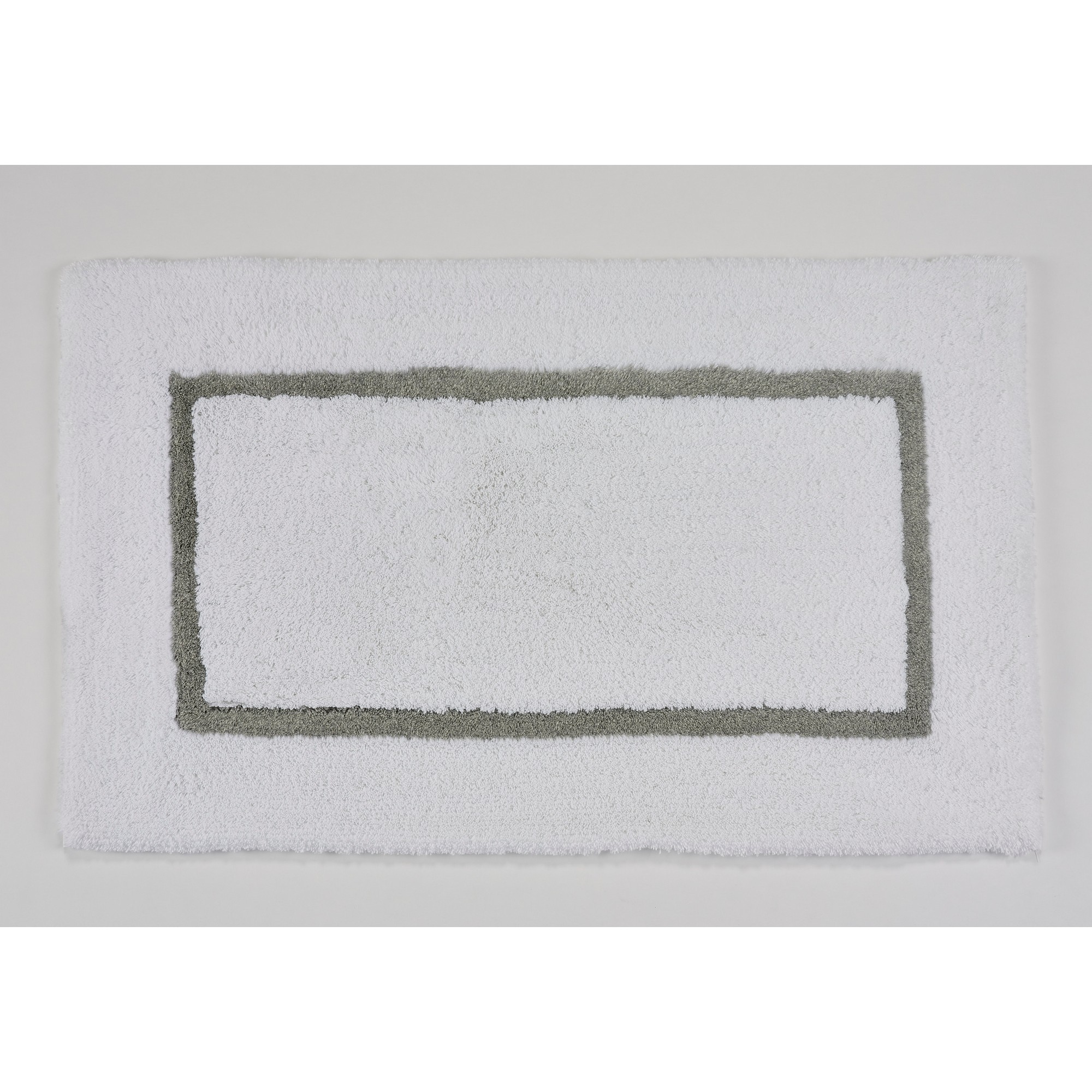 Luxury Karat Bordered Bath Mat 900 By Designer Abyss Habidecor White Silver